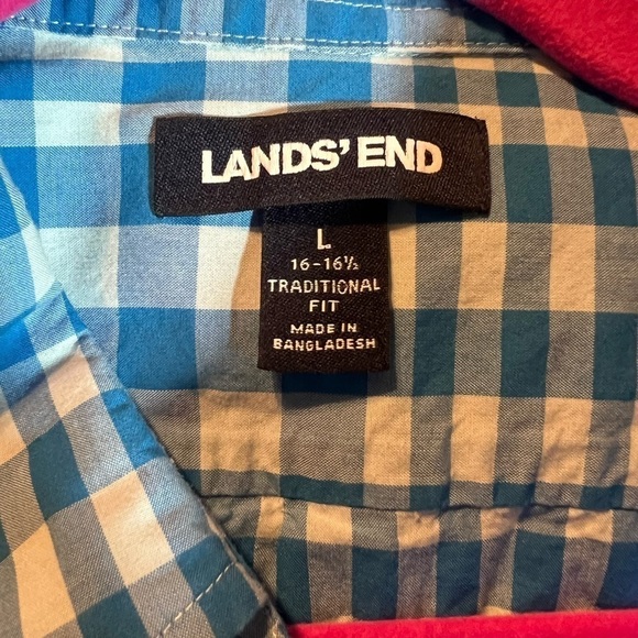 Men’s Lands’ End button up shirt size L - Picture 5 of 5